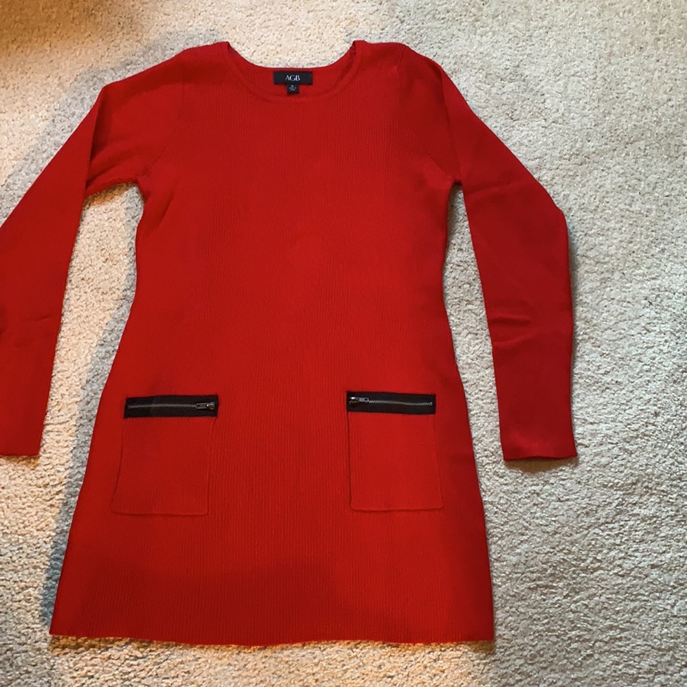 AGB brand red women’s long sweater - Picture 3 of 10